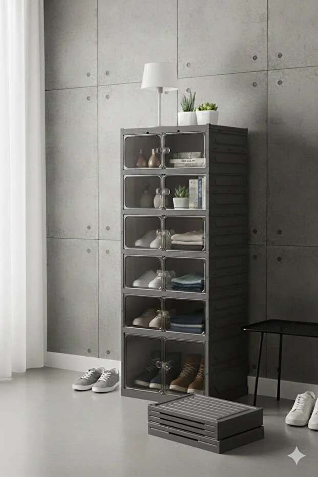 Katlanabilir Portatif Büyük Boy Kapasiteli Taşınabilir Organizer Ayakkabı Düzenleyici